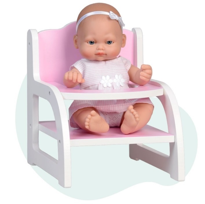 cap herinneringen voorzetsel Falca Mini Baby babypop met kinderstoel - Van Ginkel Muziekwinkel
